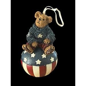 Boyds Bear Eddie Bearamerica Patriotic Ornament Red White Blue Tree Decoration